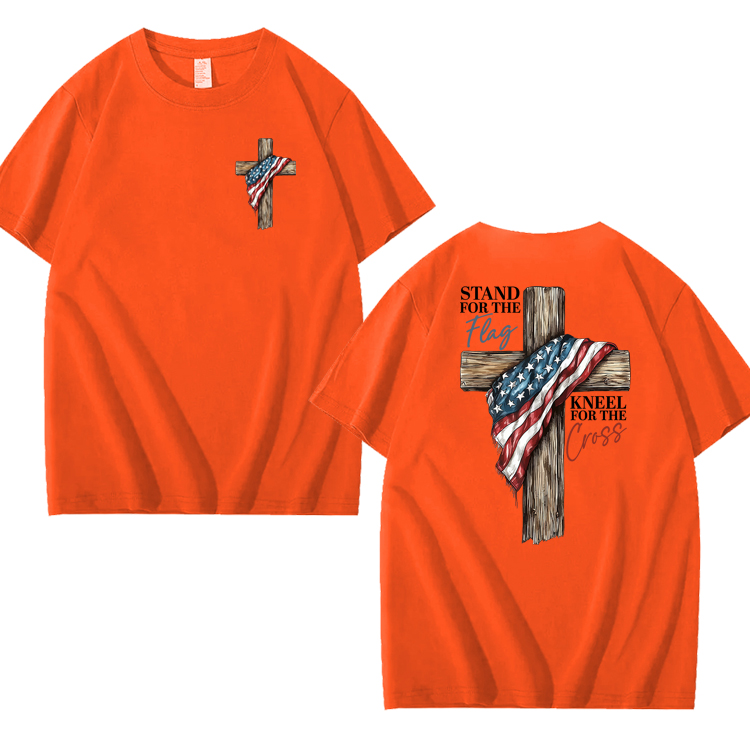 Stand For The Flag Kneel For The Cross 100% Cotton T-Shirt