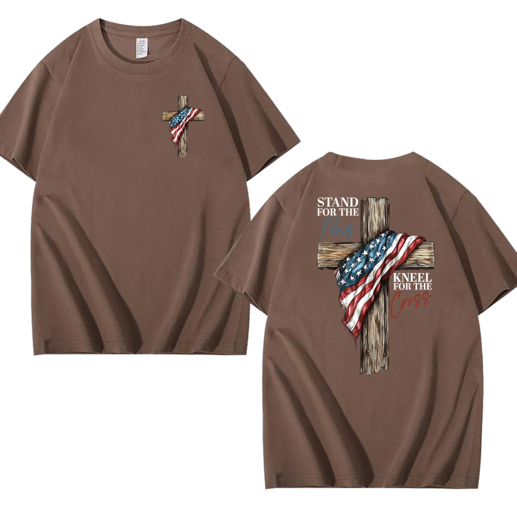 Stand For The Flag Kneel For The Cross 100% Cotton T-Shirt