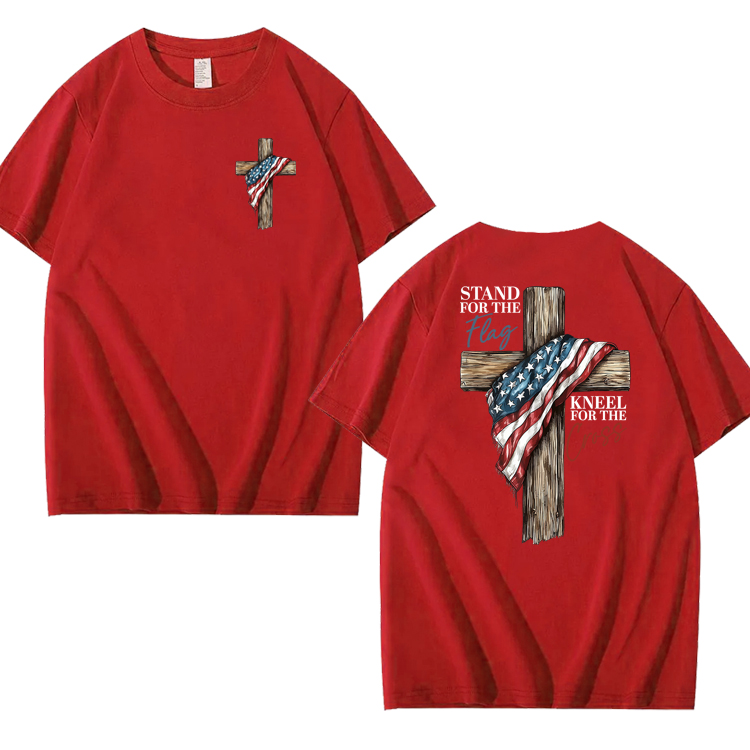 Stand For The Flag Kneel For The Cross 100% Cotton T-Shirt