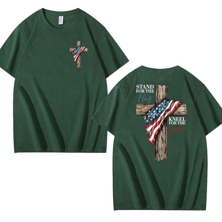 Stand For The Flag Kneel For The Cross 100% Cotton T-Shirt