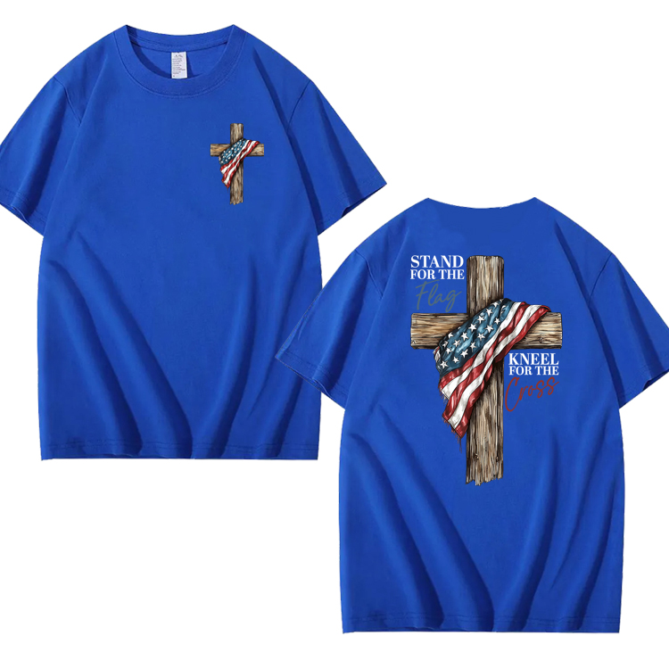 Stand For The Flag Kneel For The Cross 100% Cotton T-Shirt