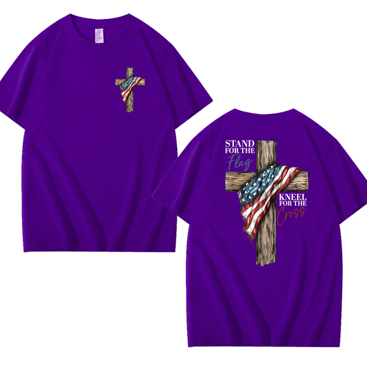 Stand For The Flag Kneel For The Cross 100% Cotton T-Shirt