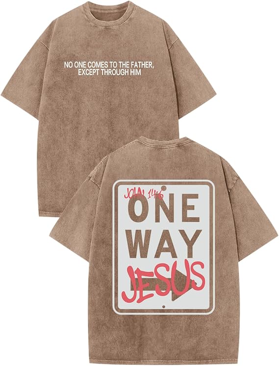 One Way Jesus Vintage Washed Cotton T-Shirt
