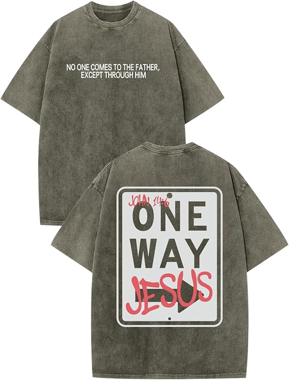 One Way Jesus Vintage Washed Cotton T-Shirt