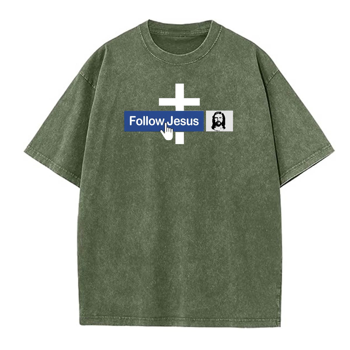 Follow Jesus Vintage Washed Cotton T-Shirt