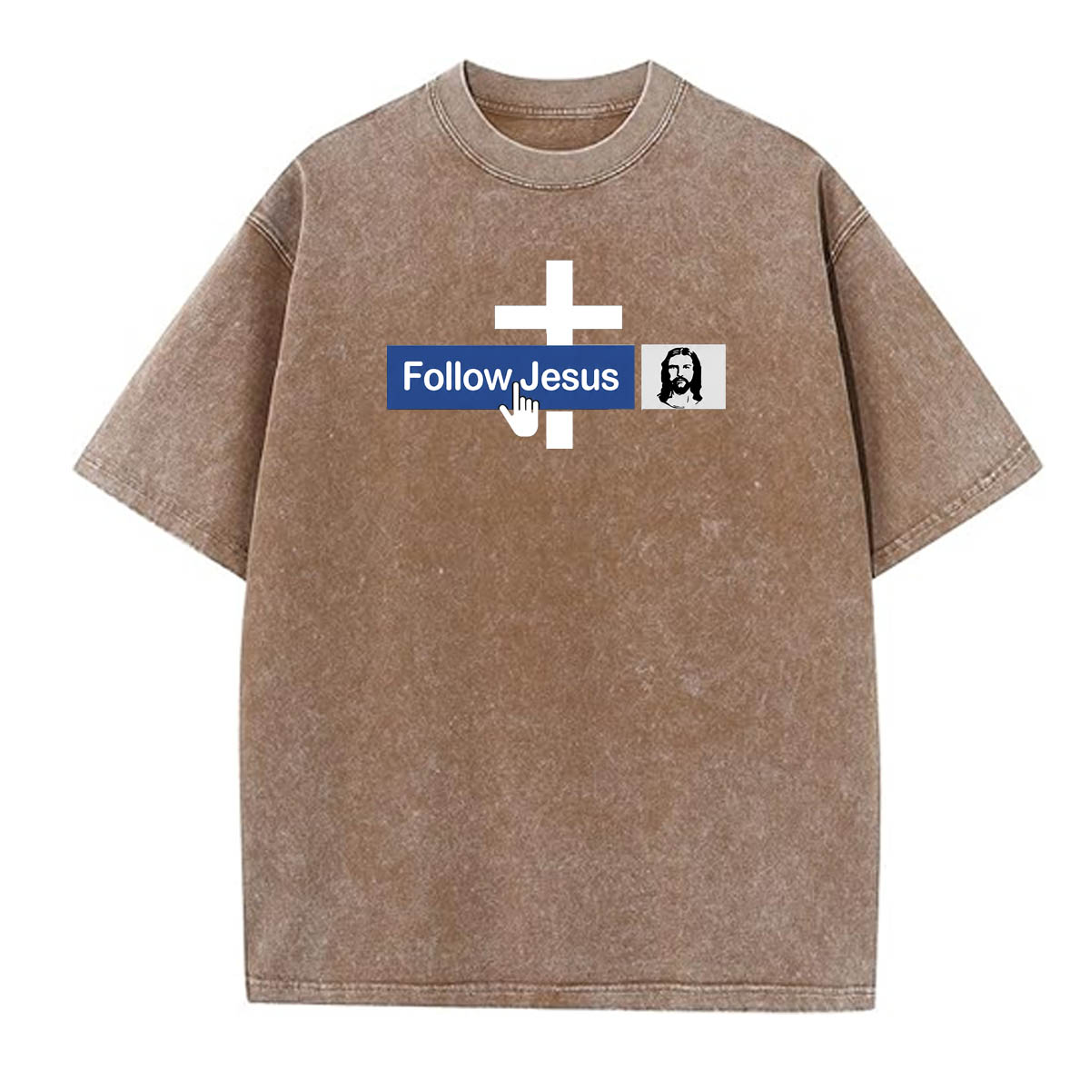 Follow Jesus Vintage Washed Cotton T-Shirt
