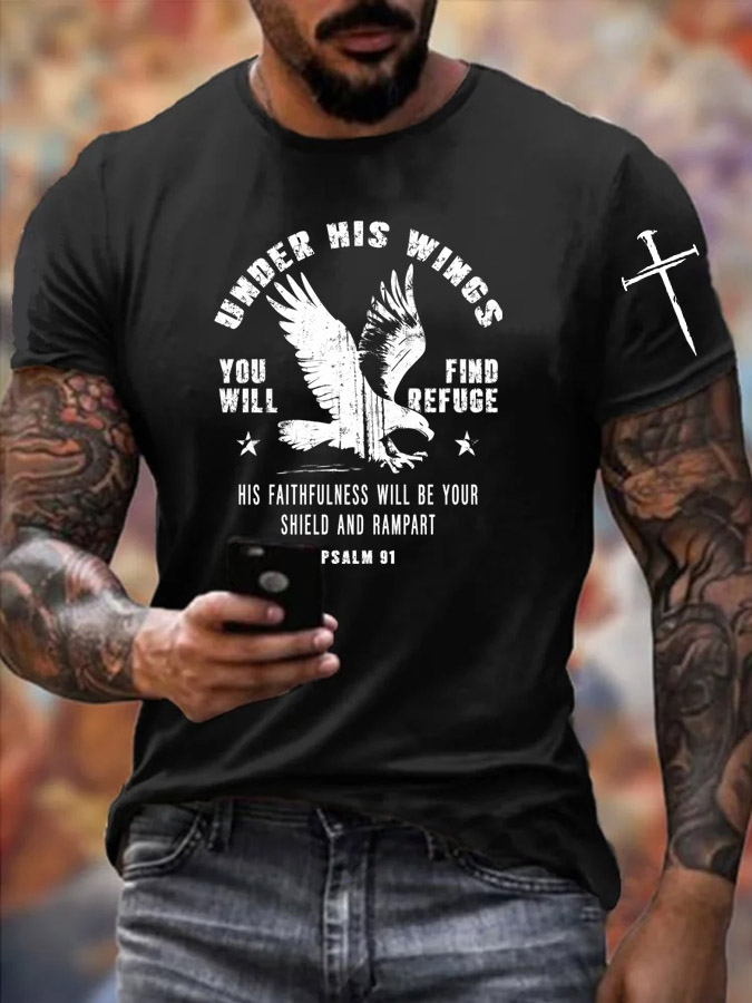 Psalm 91 Pattern 100% Cotton T-Shirt