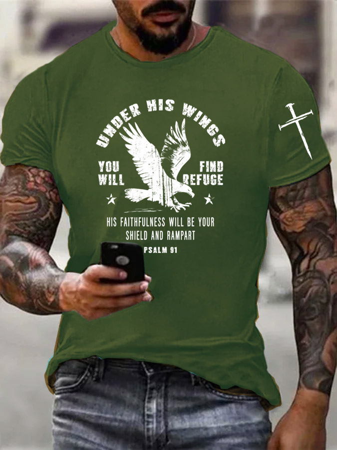 Psalm 91 Pattern 100% Cotton T-Shirt