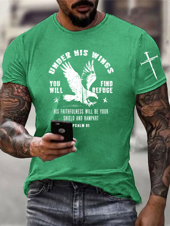 Psalm 91 Pattern 100% Cotton T-Shirt