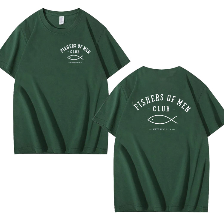 Fishers Of Man Club Pattern 100% Cotton T-Shirt