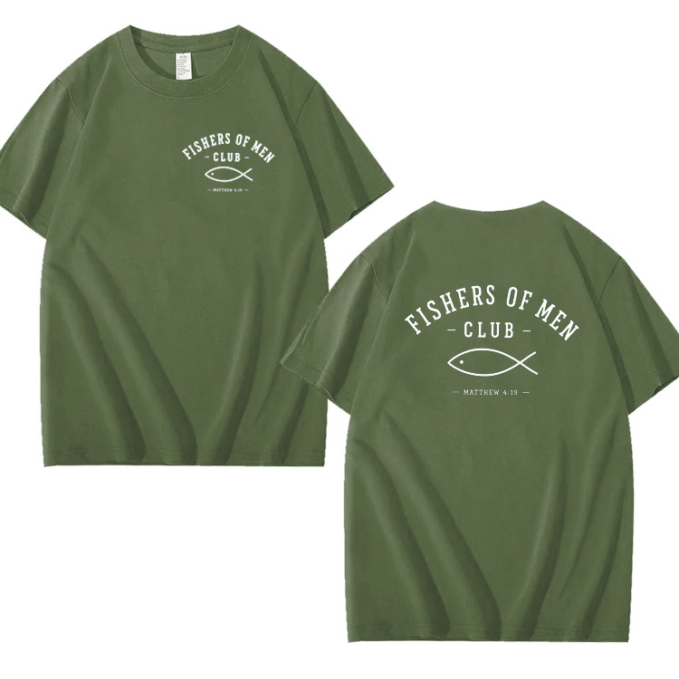 Fishers Of Man Club Pattern 100% Cotton T-Shirt