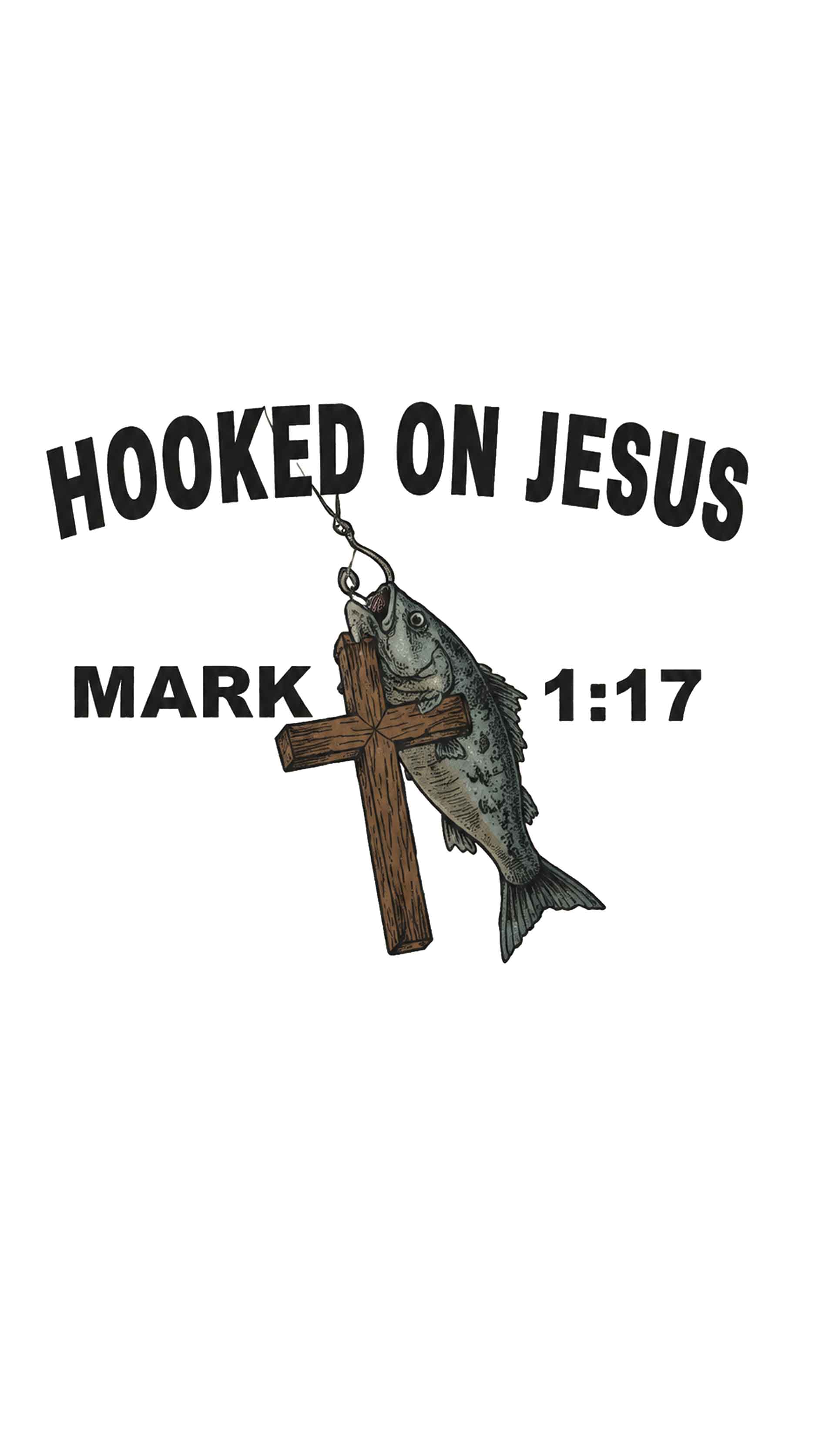 Hooked On Jesus Pattern 100% Cotton T-Shirt