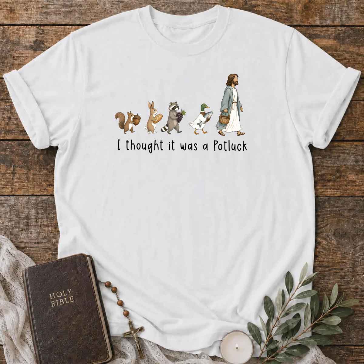 I Thought  It Was A Potluck  Pattern 100% Cotton T-Shirt