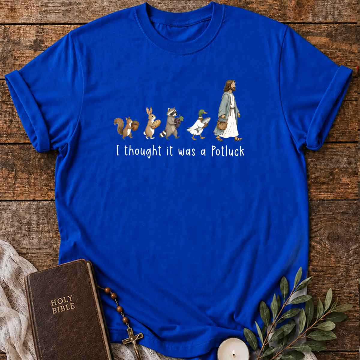 I Thought  It Was A Potluck  Pattern 100% Cotton T-Shirt