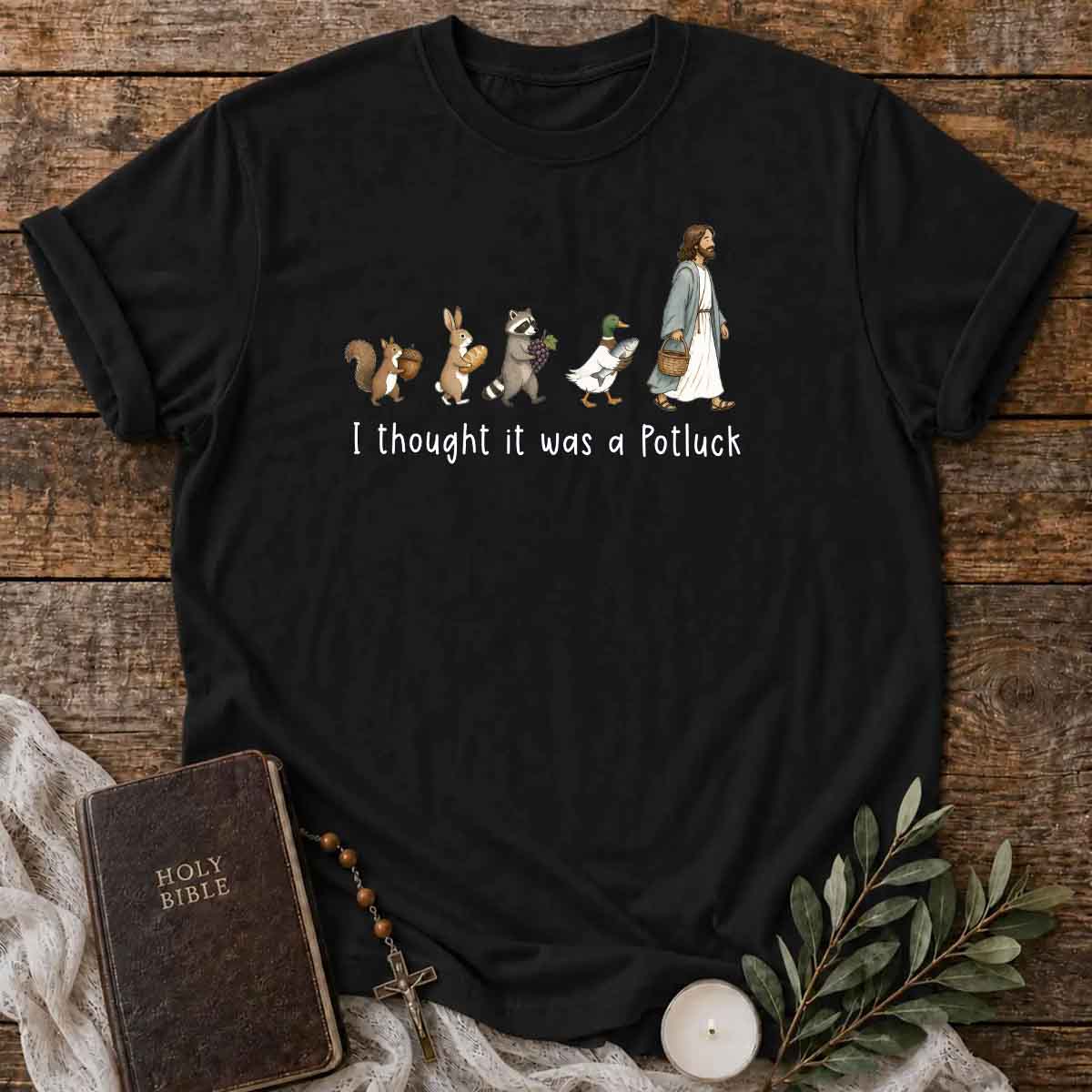 I Thought  It Was A Potluck  Pattern 100% Cotton T-Shirt