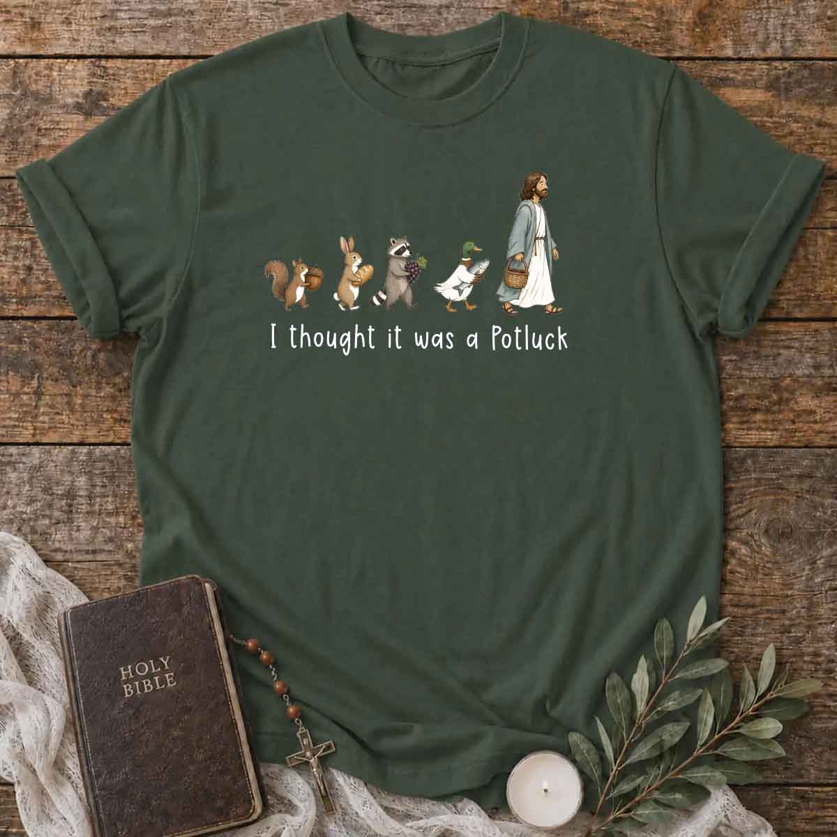 I Thought  It Was A Potluck  Pattern 100% Cotton T-Shirt