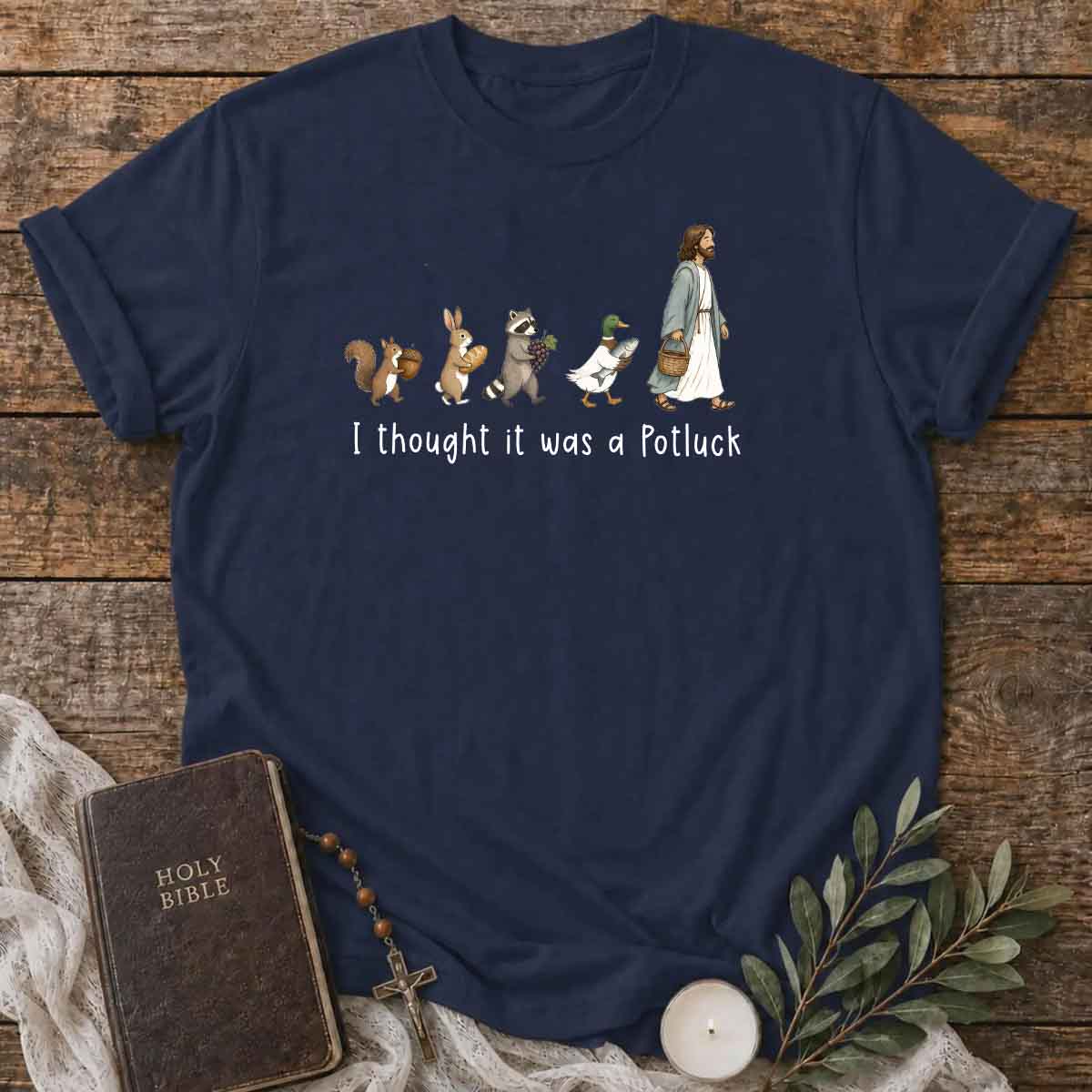 I Thought  It Was A Potluck  Pattern 100% Cotton T-Shirt