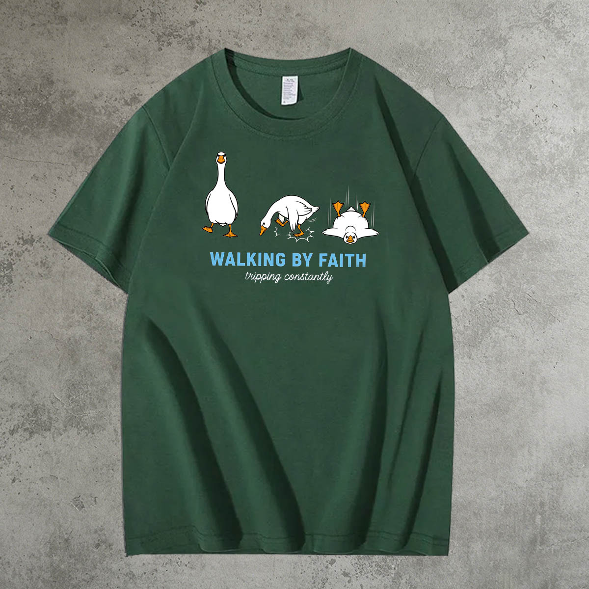 Walking By Faith Tripping Constantly  Pattern 100% Cotton T-Shirt