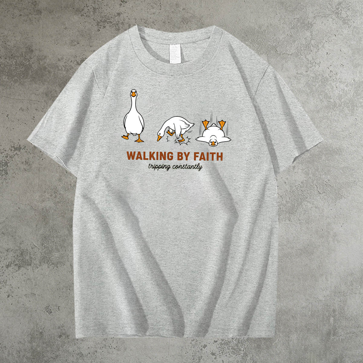 Walking By Faith Tripping Constantly  Pattern 100% Cotton T-Shirt