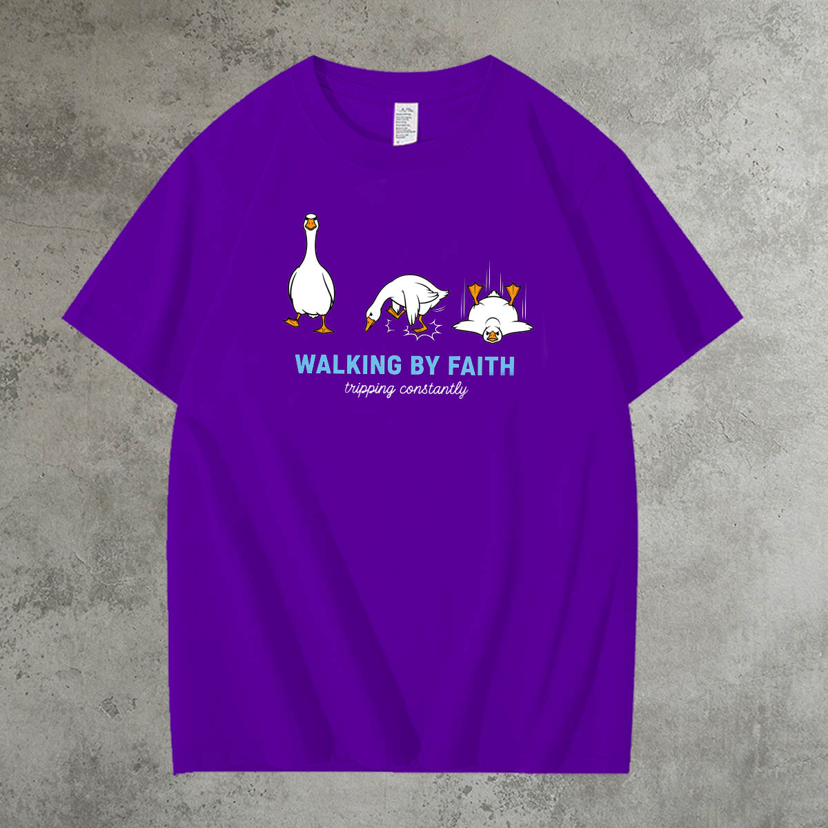 Walking By Faith Tripping Constantly  Pattern 100% Cotton T-Shirt