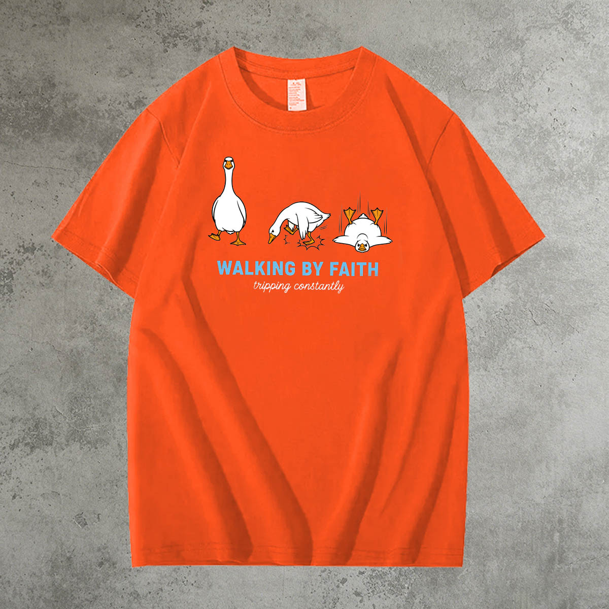 Walking By Faith Tripping Constantly  Pattern 100% Cotton T-Shirt