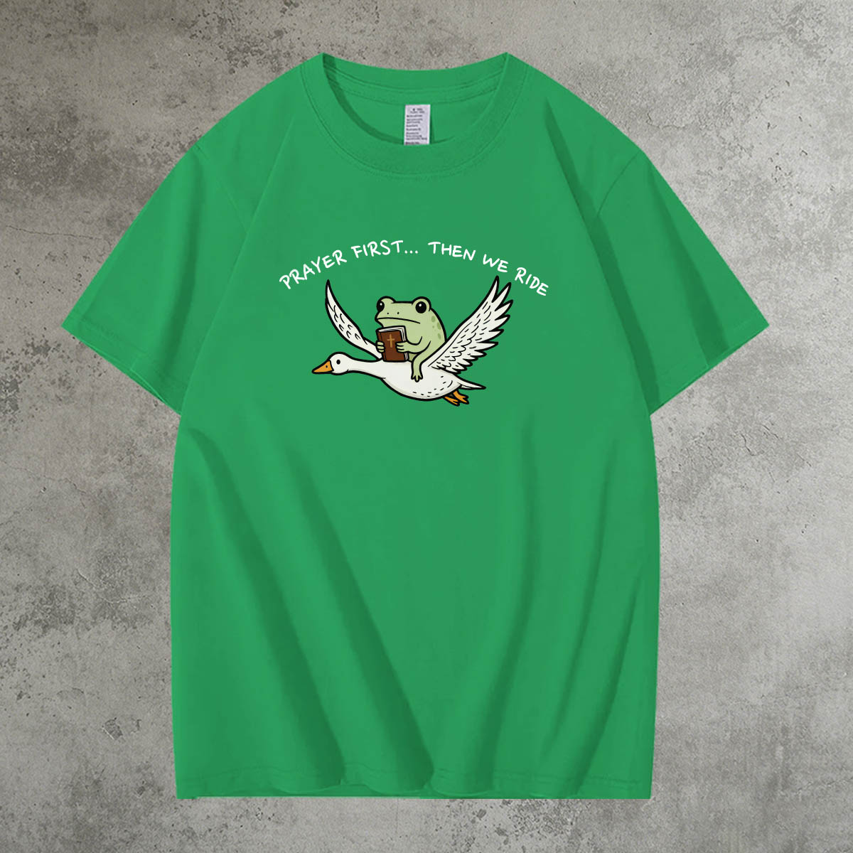 Prayer First Then We Ride Pattern 100% Cotton T-Shirt