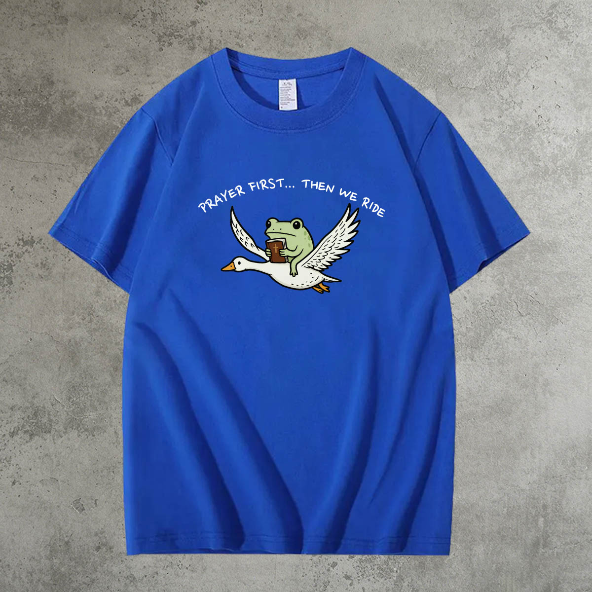 Prayer First Then We Ride Pattern 100% Cotton T-Shirt
