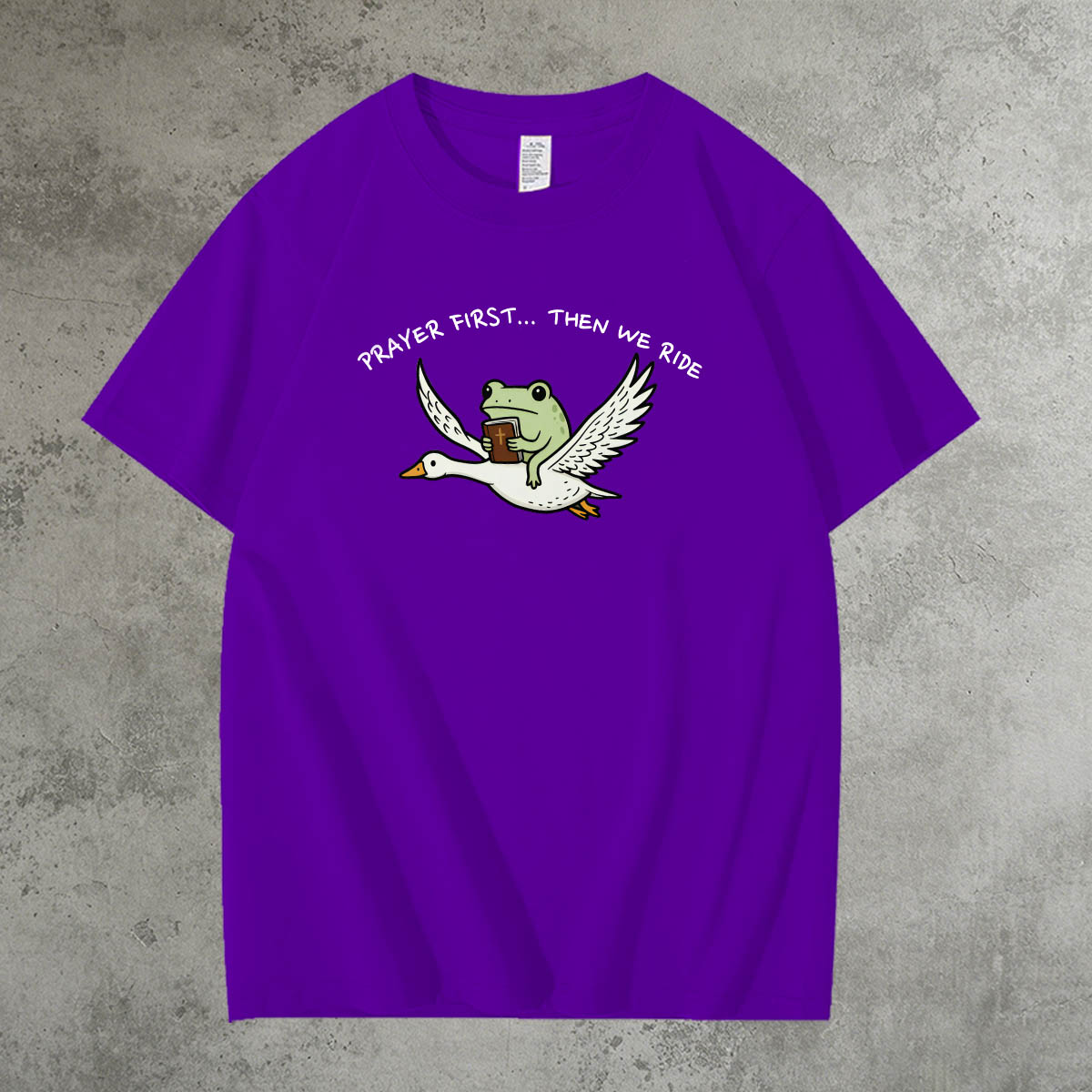 Prayer First Then We Ride Pattern 100% Cotton T-Shirt