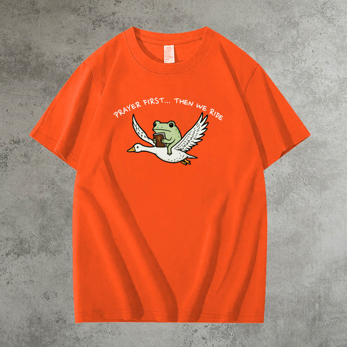 Prayer First Then We Ride Pattern 100% Cotton T-Shirt