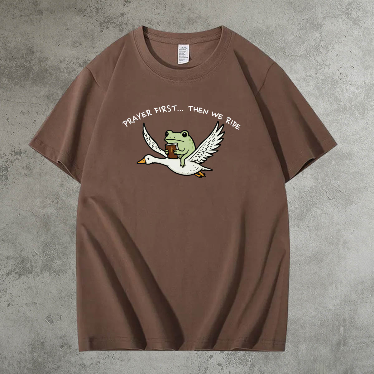 Prayer First Then We Ride Pattern 100% Cotton T-Shirt