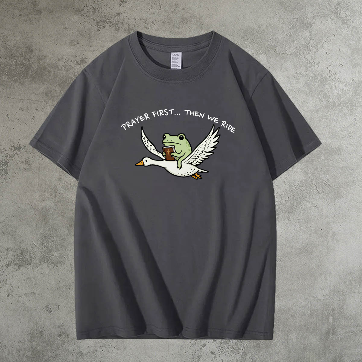 Prayer First Then We Ride Pattern 100% Cotton T-Shirt