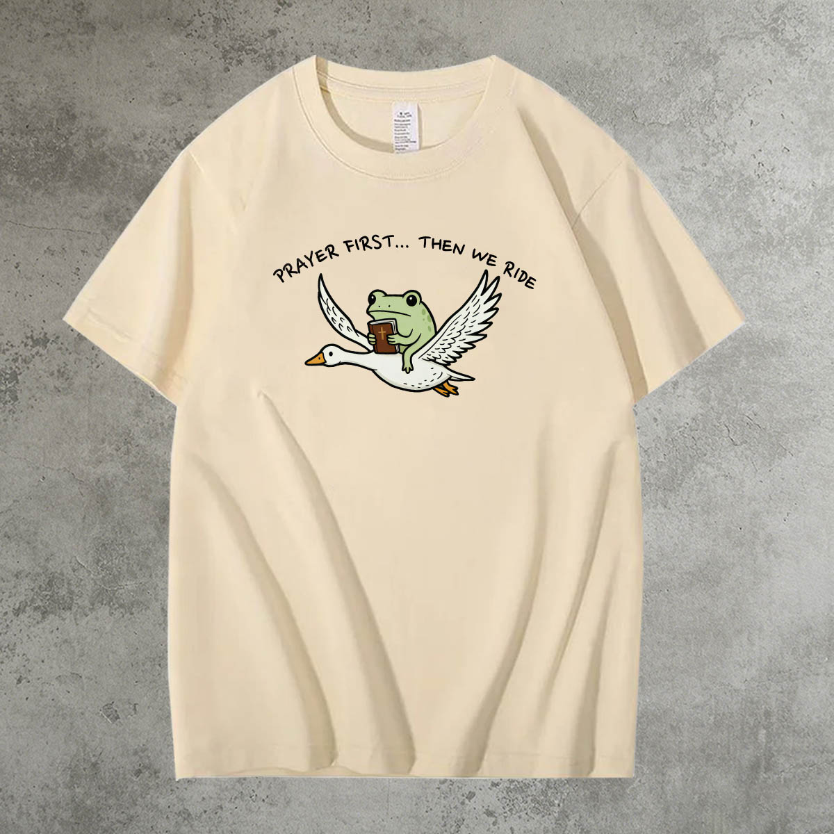 Prayer First Then We Ride Pattern 100% Cotton T-Shirt