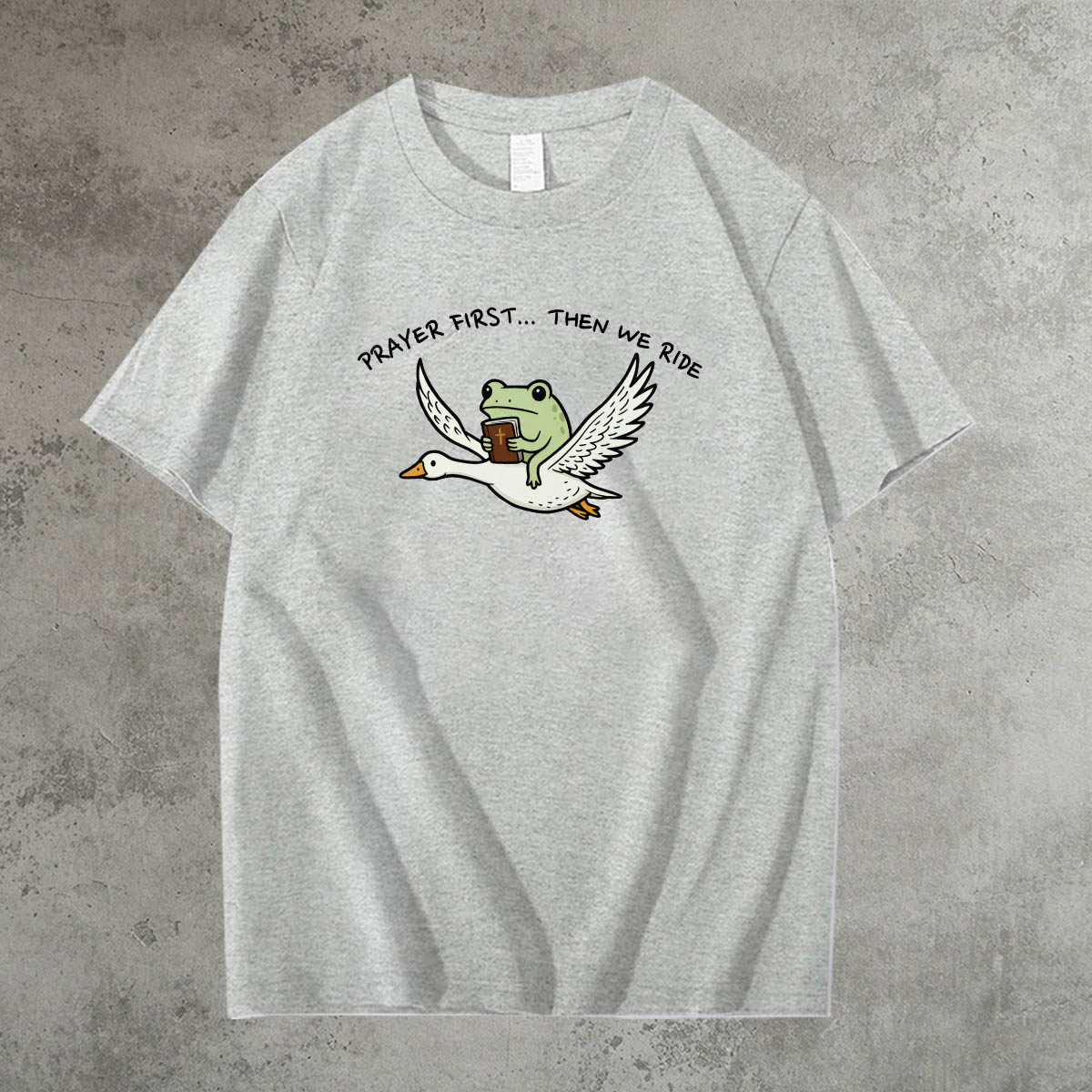 Prayer First Then We Ride Pattern 100% Cotton T-Shirt