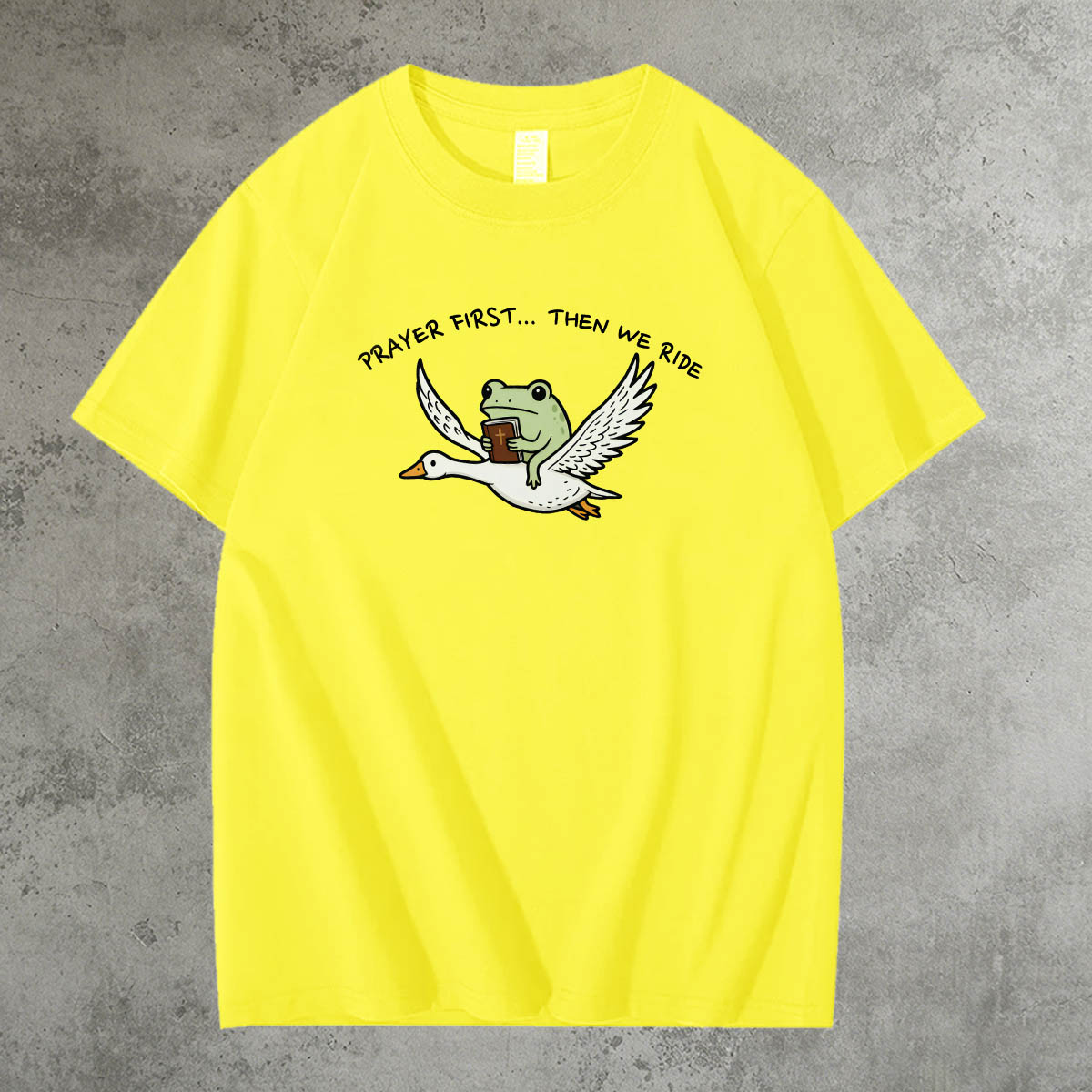 Prayer First Then We Ride Pattern 100% Cotton T-Shirt
