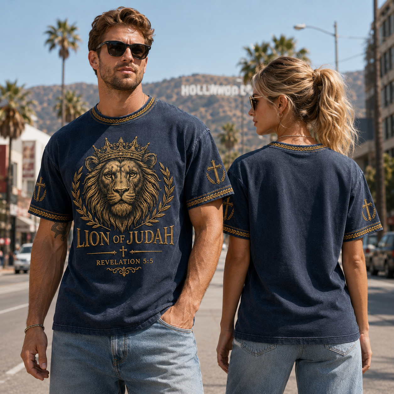 Men's Christian Lion of Judah Art Short Sleeve  T-shirt