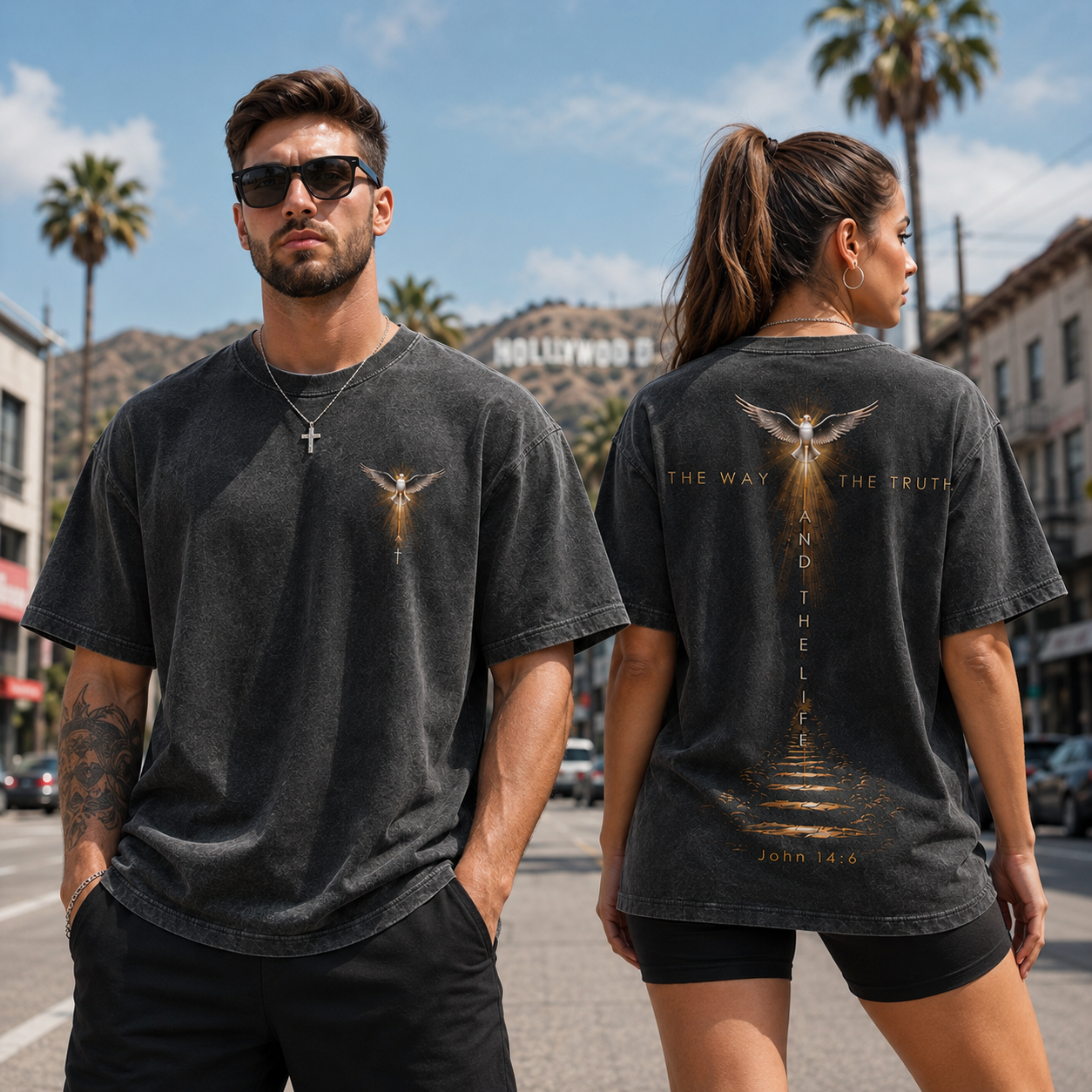 Men's 'Jesus The Way The Truth And The Life' Printed Casual T-shirt