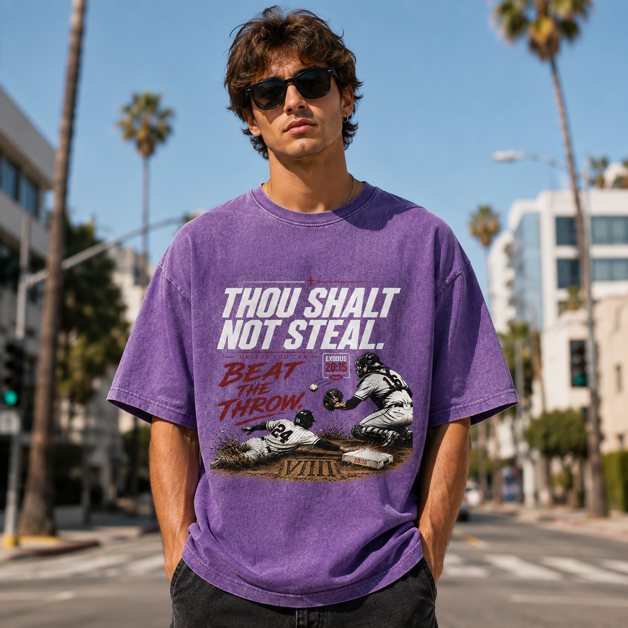 Thou Shalt Not Steal Christian Washed T-Shirt
