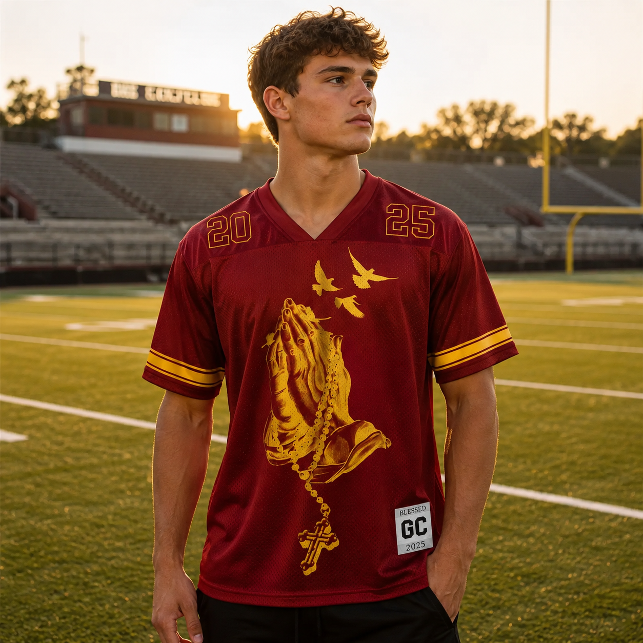 Blessed Christian Red Mesh Jersey