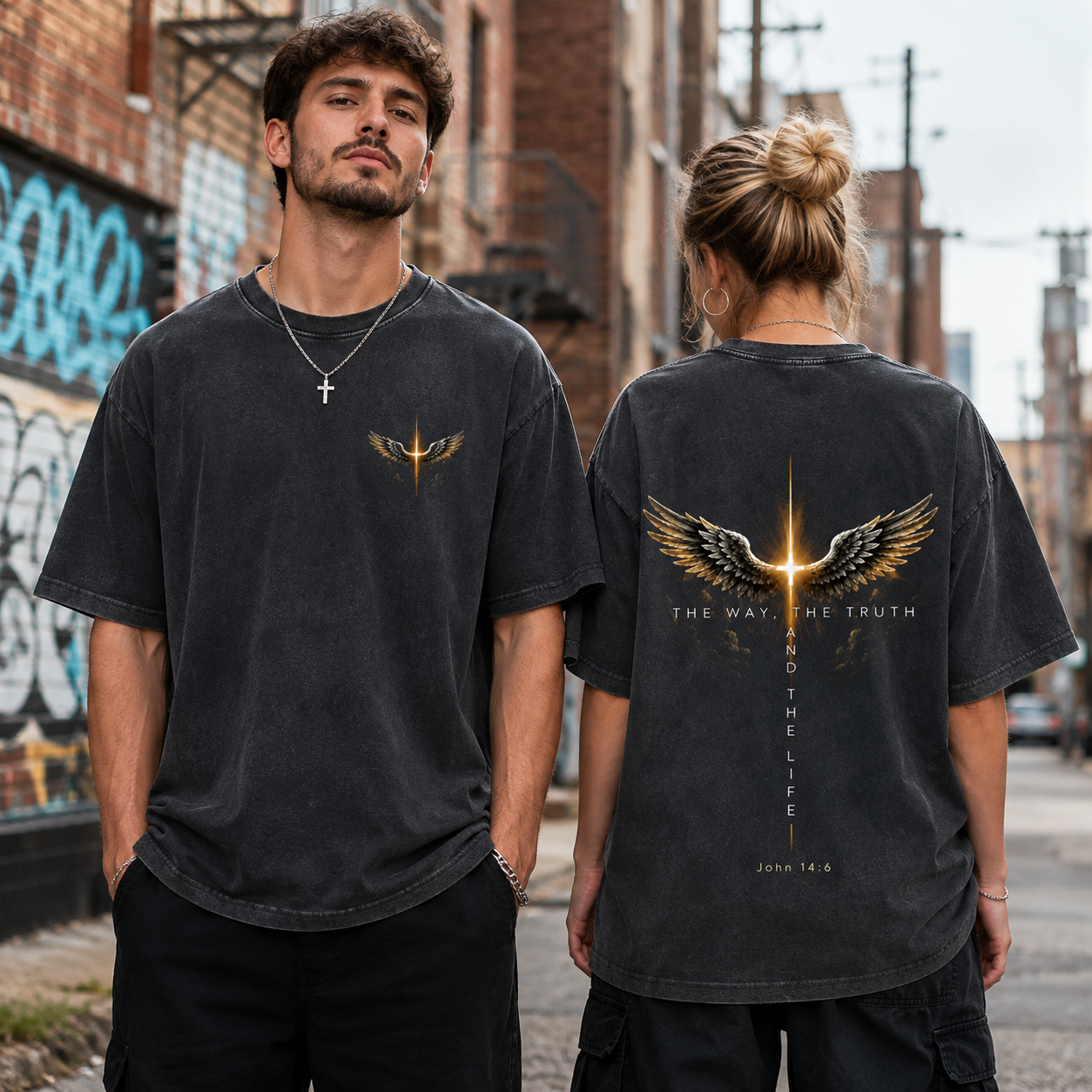 The Way The Truth The Life Christian Washed T-Shirt