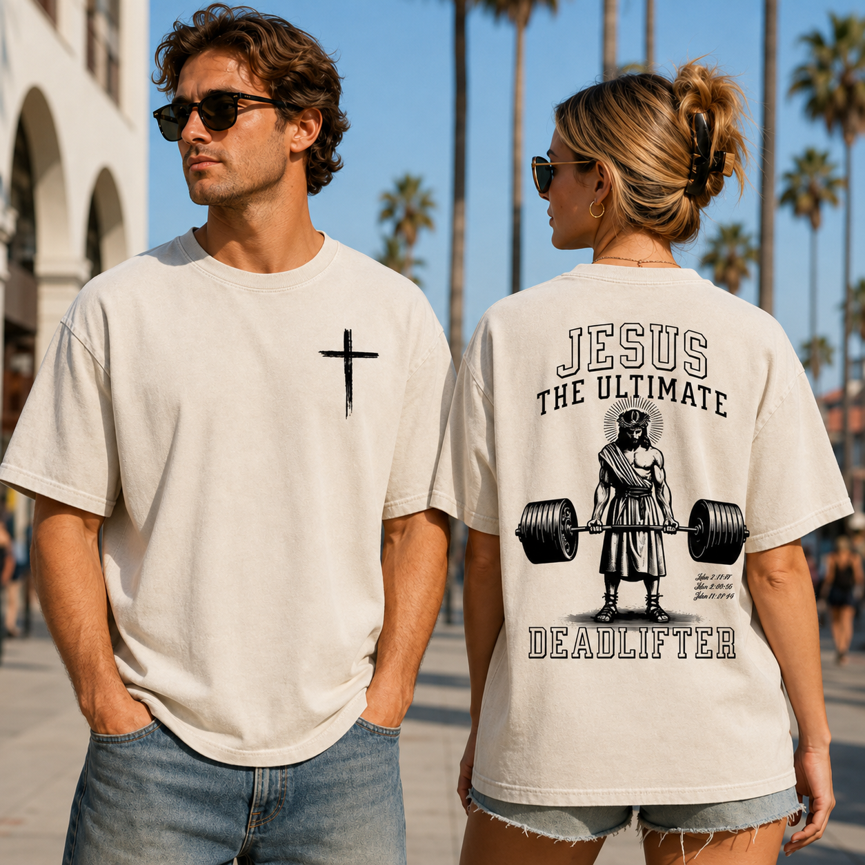 Jesus The Ultimate Deadlifter Washed T-Shirt Funny Christian Shirt Jesus Lover Gym Tee Weightlifting Training Top Religious Gift