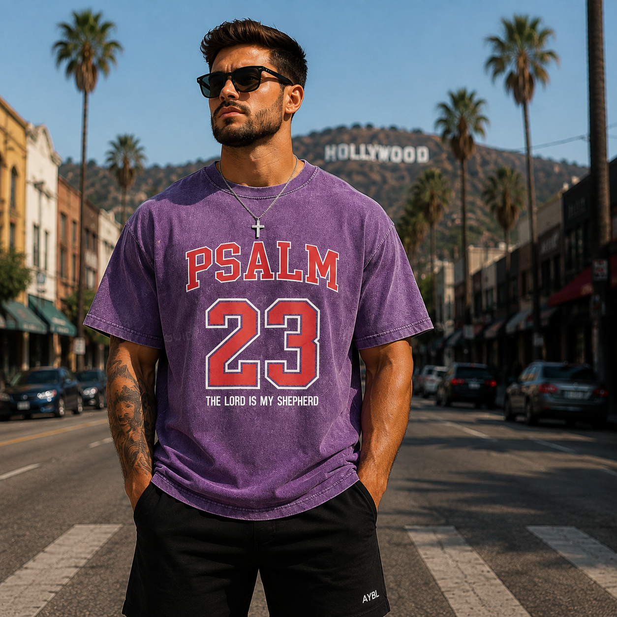 Psalm 23 Christian Washed T-Shirt