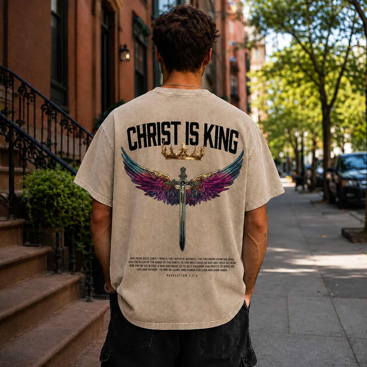 Christ Is King Christian Washed T-Shirt