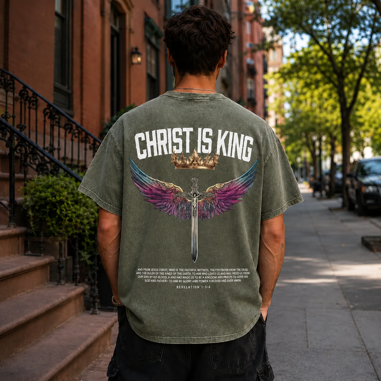 Christ Is King Christian Washed T-Shirt