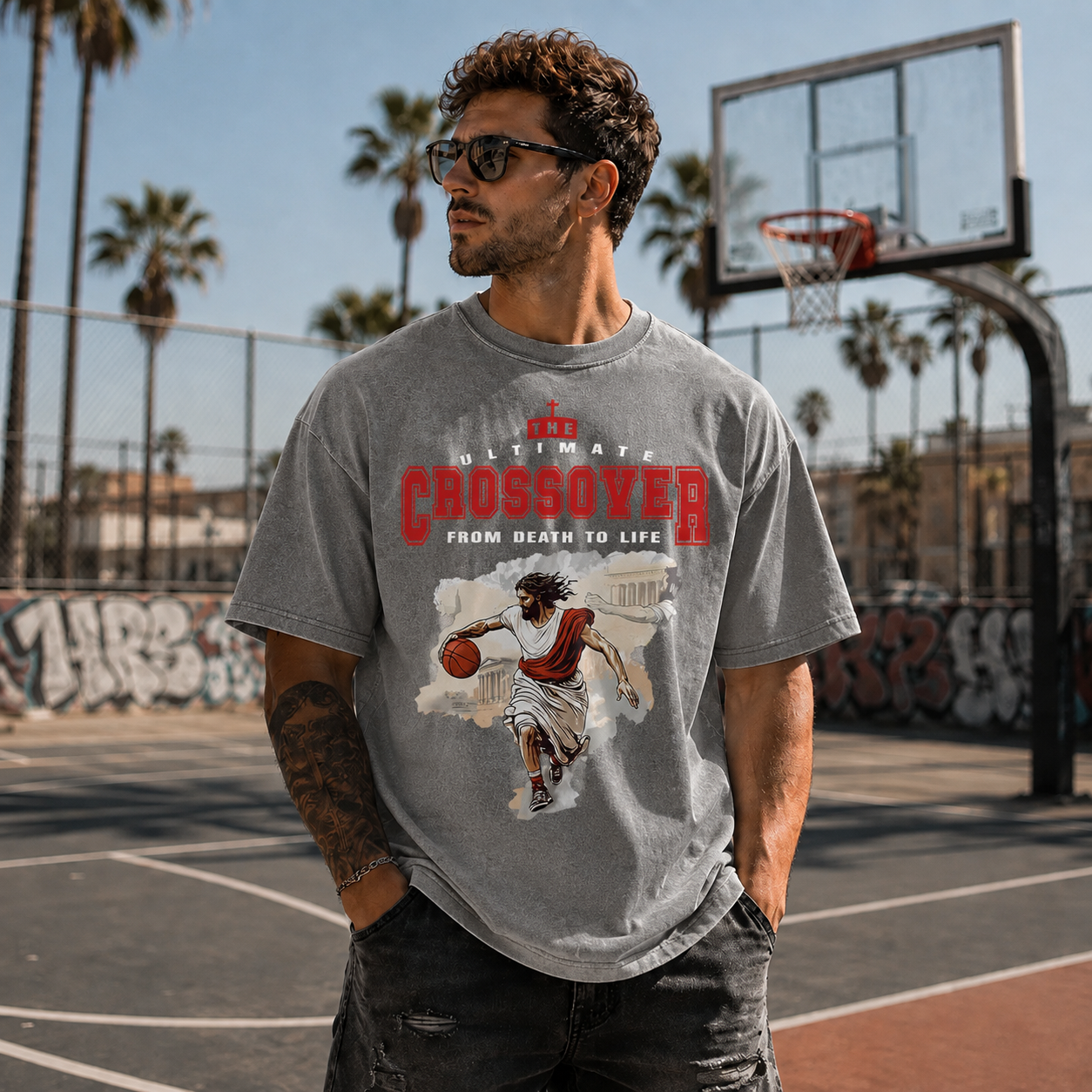 The Ultimate Crossover From Death To Life Christian Washed T-Shirt