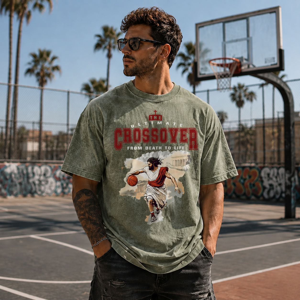 The Ultimate Crossover From Death To Life Christian Washed T-Shirt
