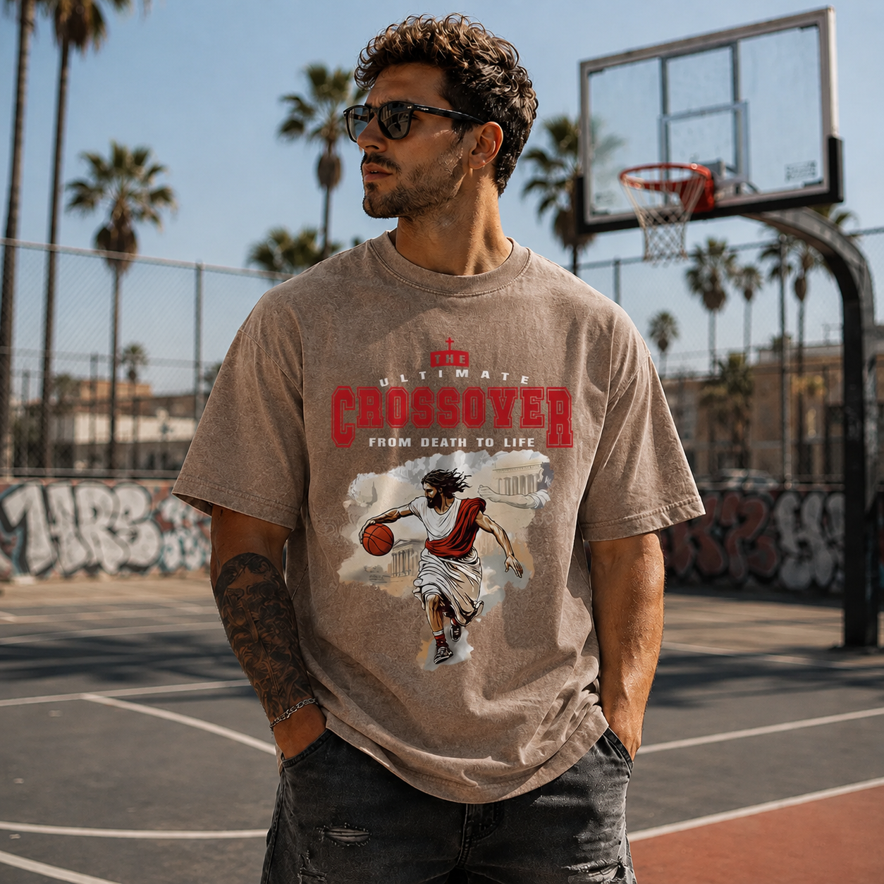 The Ultimate Crossover From Death To Life Christian Washed T-Shirt