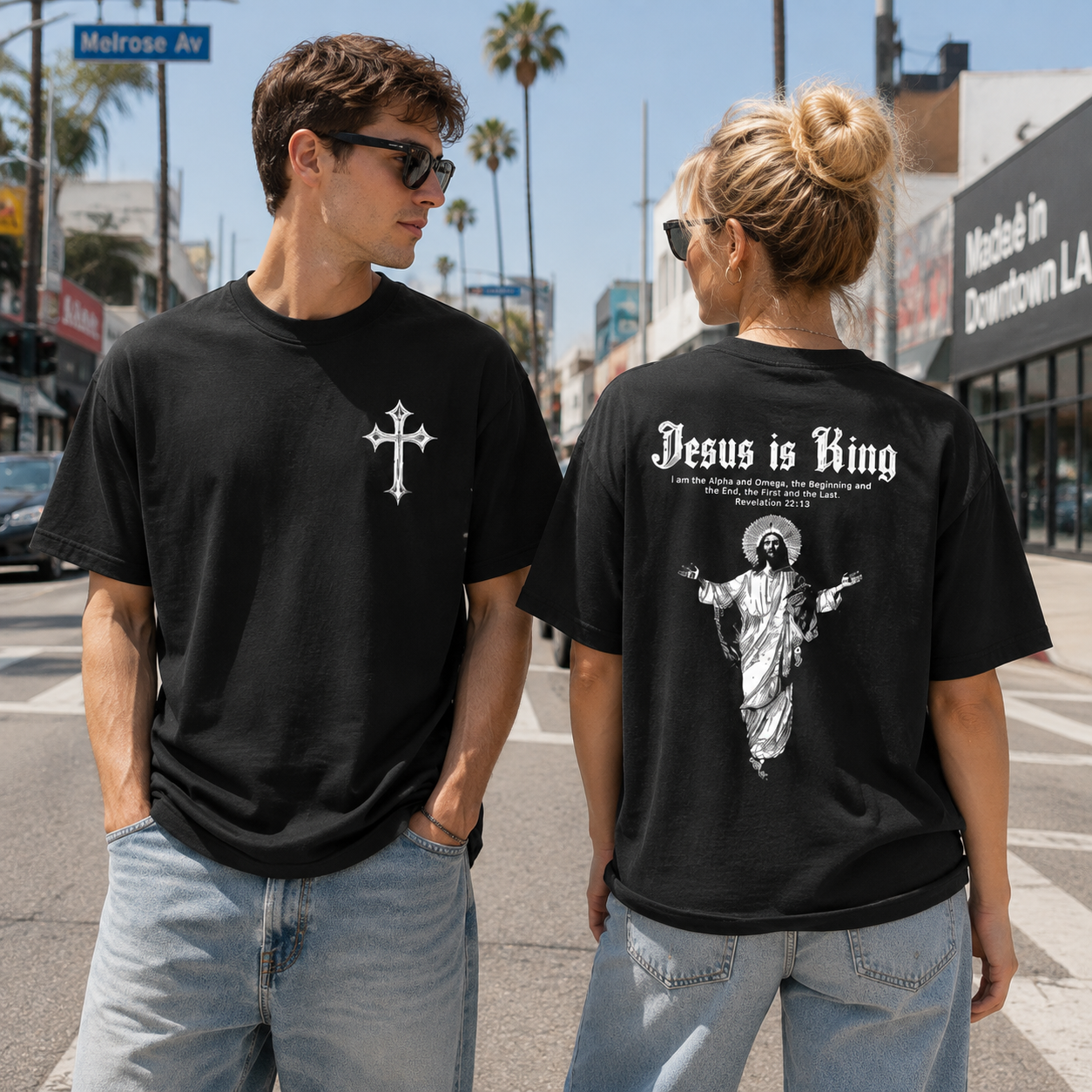 Jesus Is Being Pattern Crew Neck T-Shirt