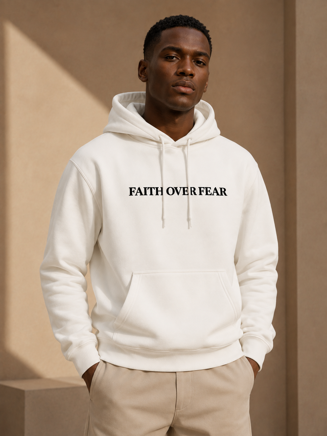 Faith Over Fear Pattern Printed Classics Hooded Sweatshirt