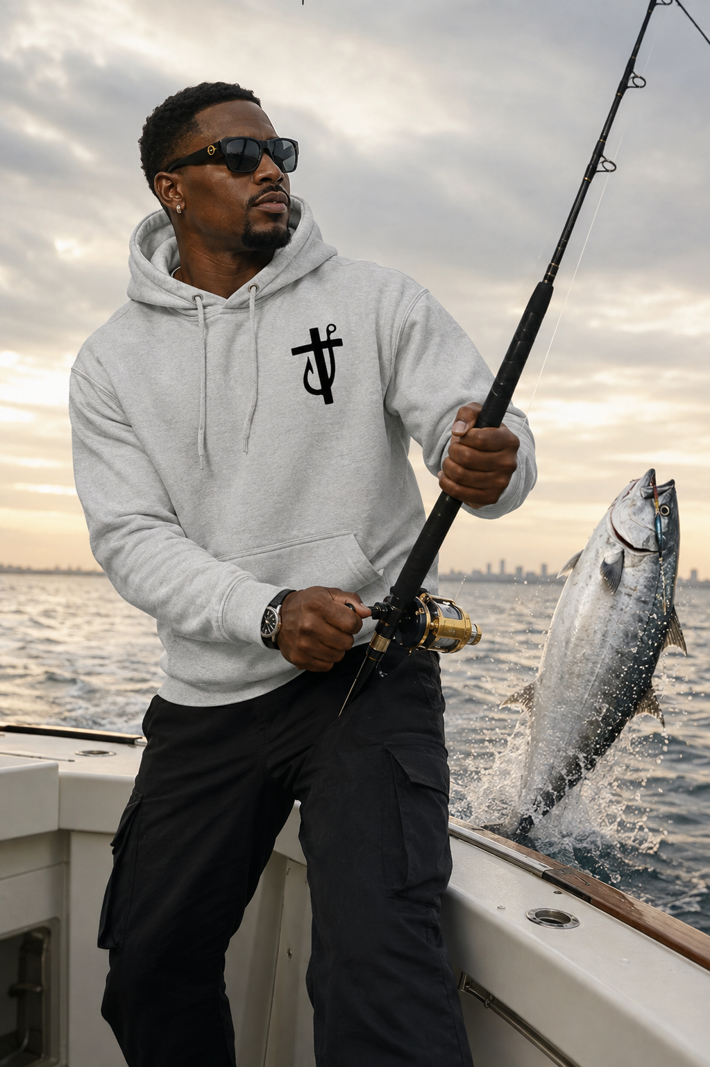 Jesus Made Me A Fisherman Pattern Classic Hoodie