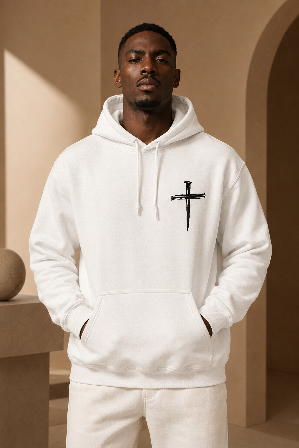 Jesus Pattern Printed Classics Hooded Sweatshirt